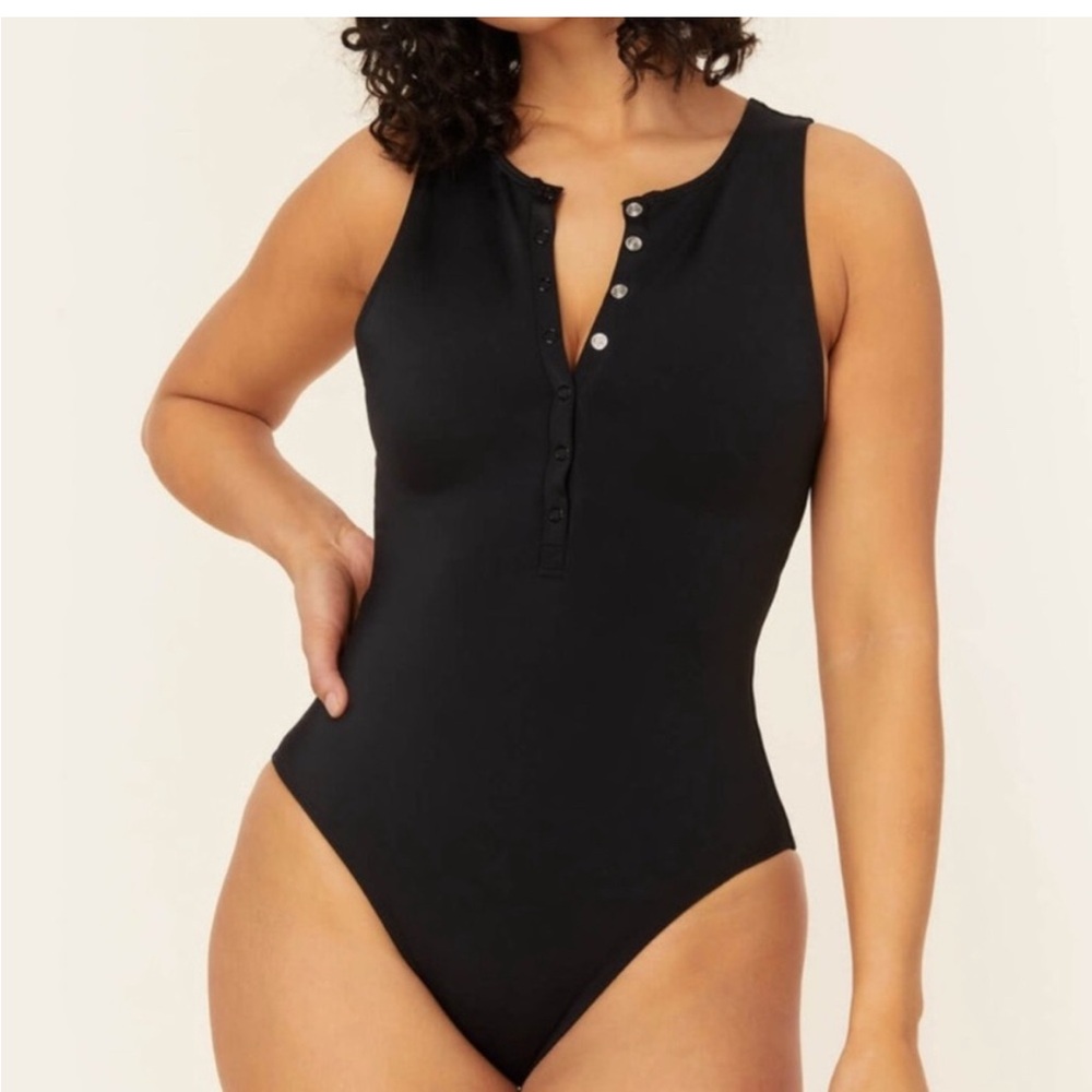Andie Full Coverage Black High Neck Malibu One Piece Swimsuit - Picture 2 of 6